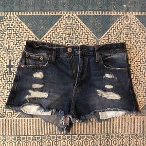 Cheeky distressed jean shorts